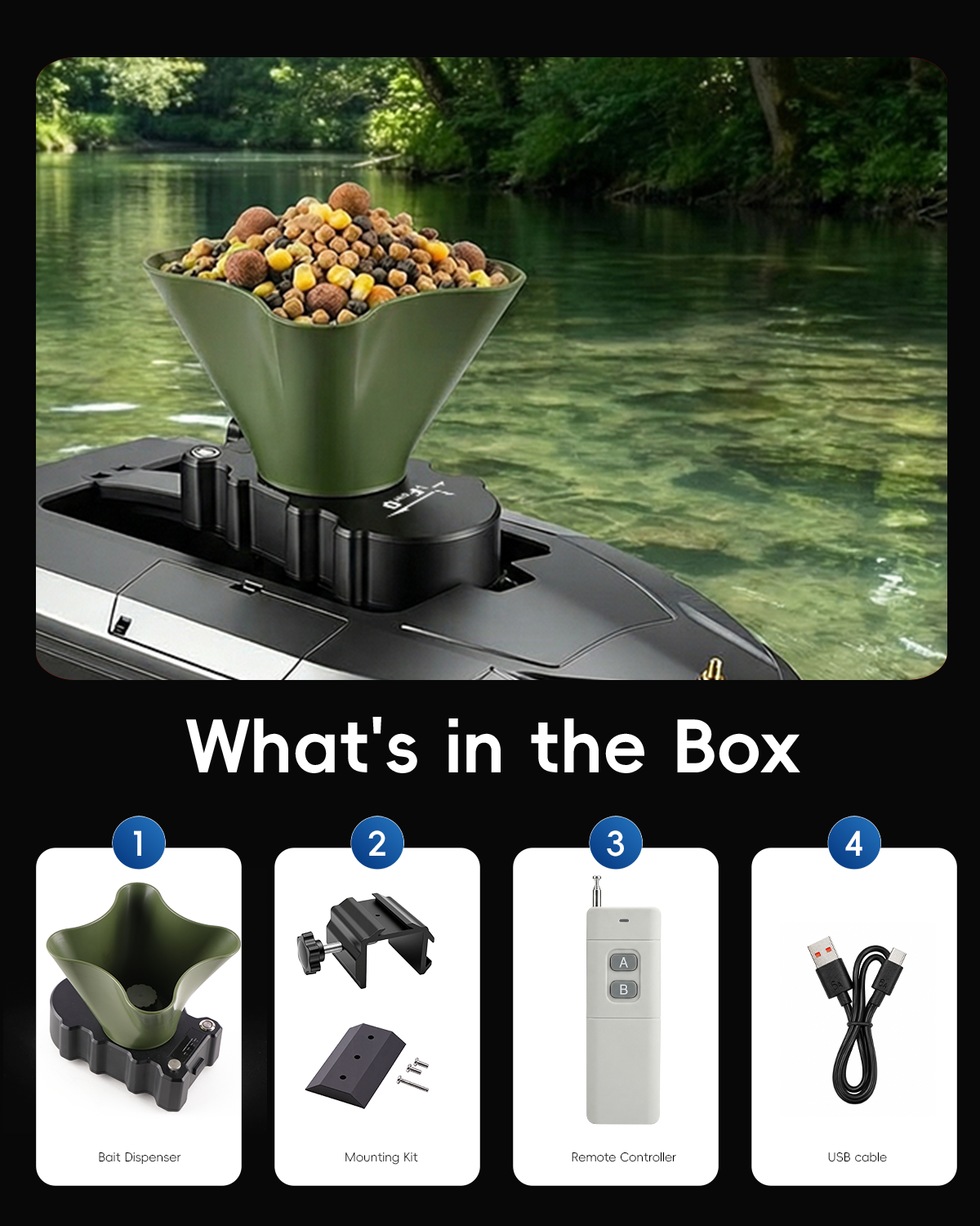 360° Rotating Bait Dispenser & - Fishing Gps ulasan dan harga