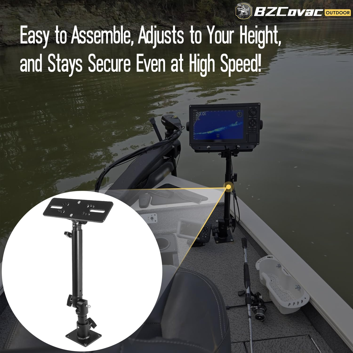 Marine Anodized Aluminum Monit - Fish Finder Mount ulasan dan harga