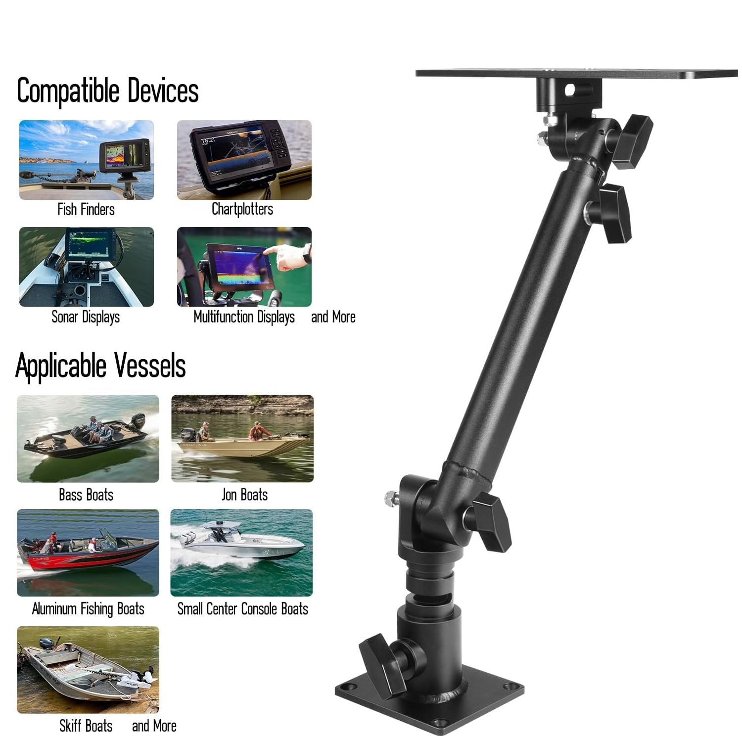 Marine Anodized Aluminum Monit - Fish Finder Mount ulasan dan harga
