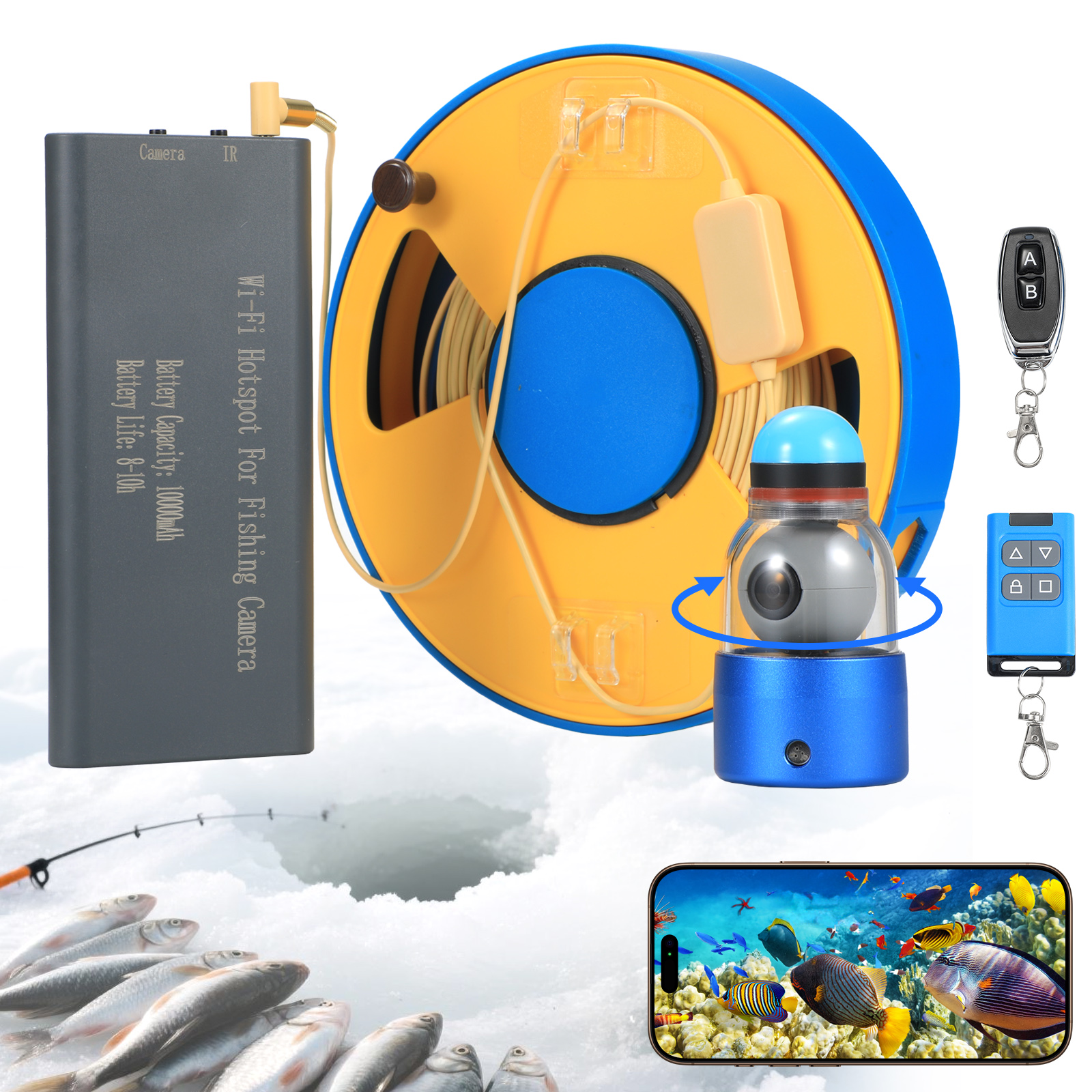 WIFI 360° Underwater Fishing C - Fish Finder Cable ulasan dan harga