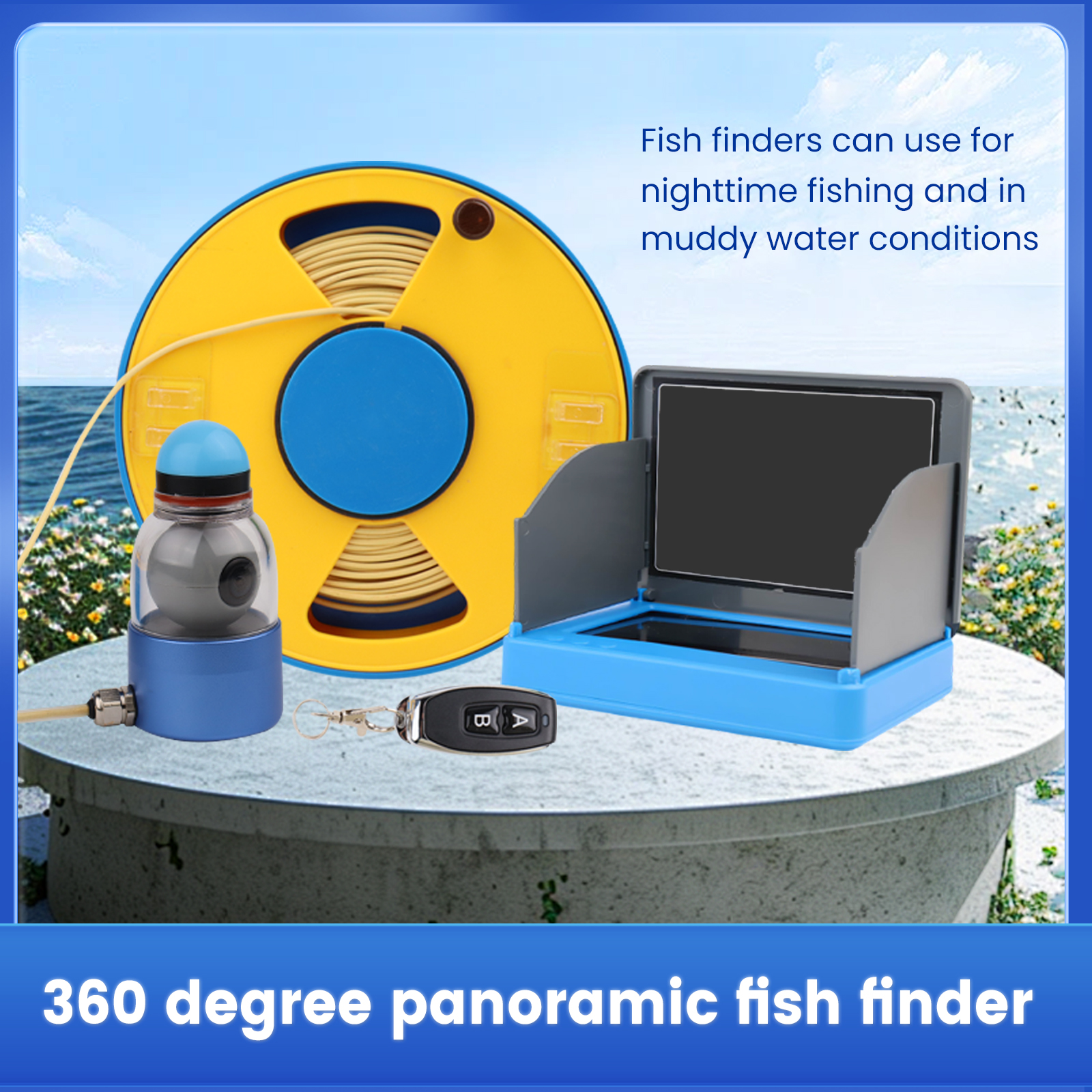 WIFI 360° Underwater Fishing C - Fish Finder Cable ulasan dan harga