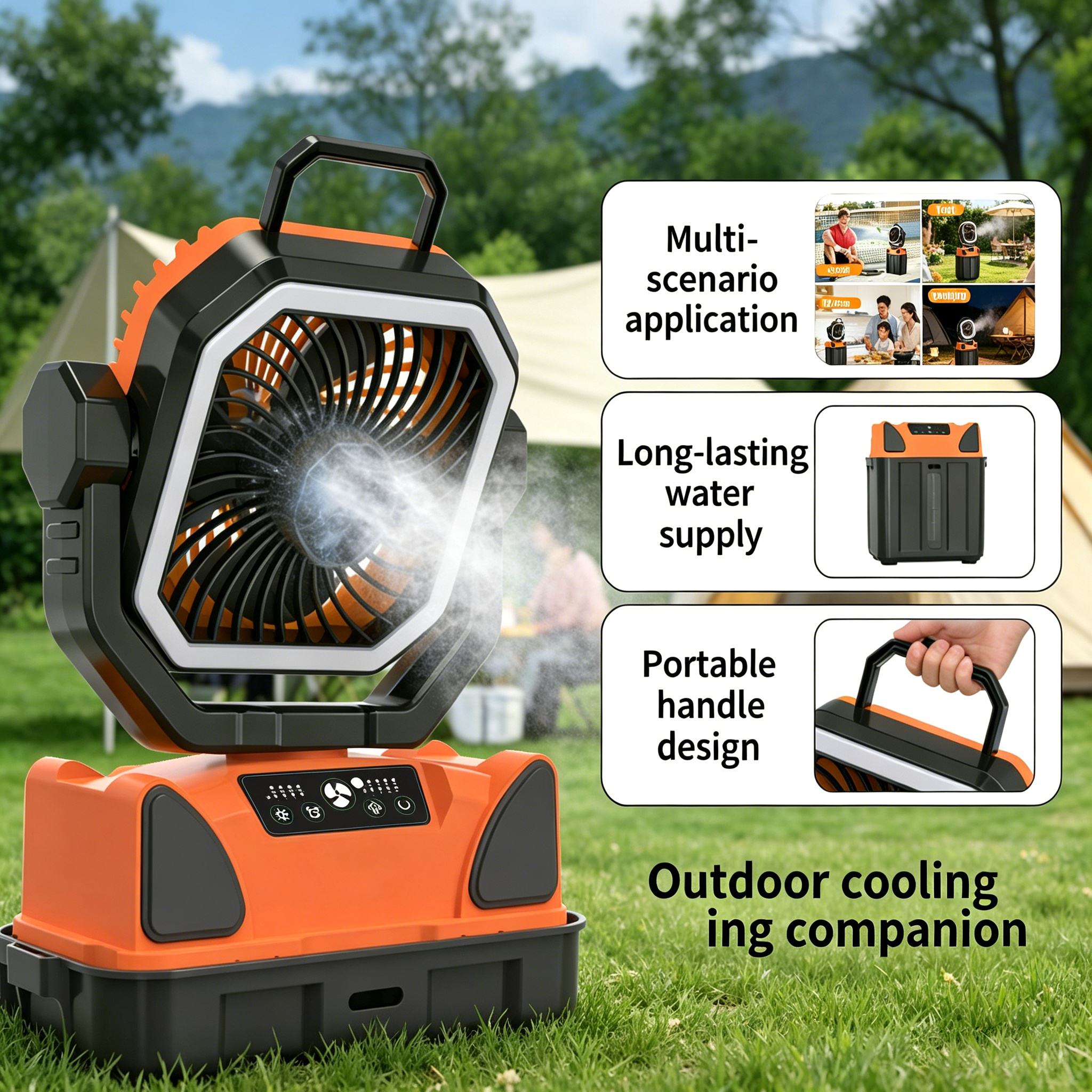30000mAh Spray Camping Fan wit - Fish Finder Battery ulasan dan harga