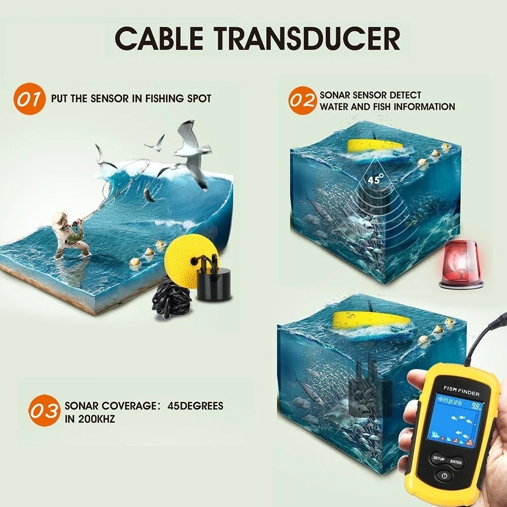 Wireless Sonar Detection Fish  - Fish Finder Cable ulasan dan harga