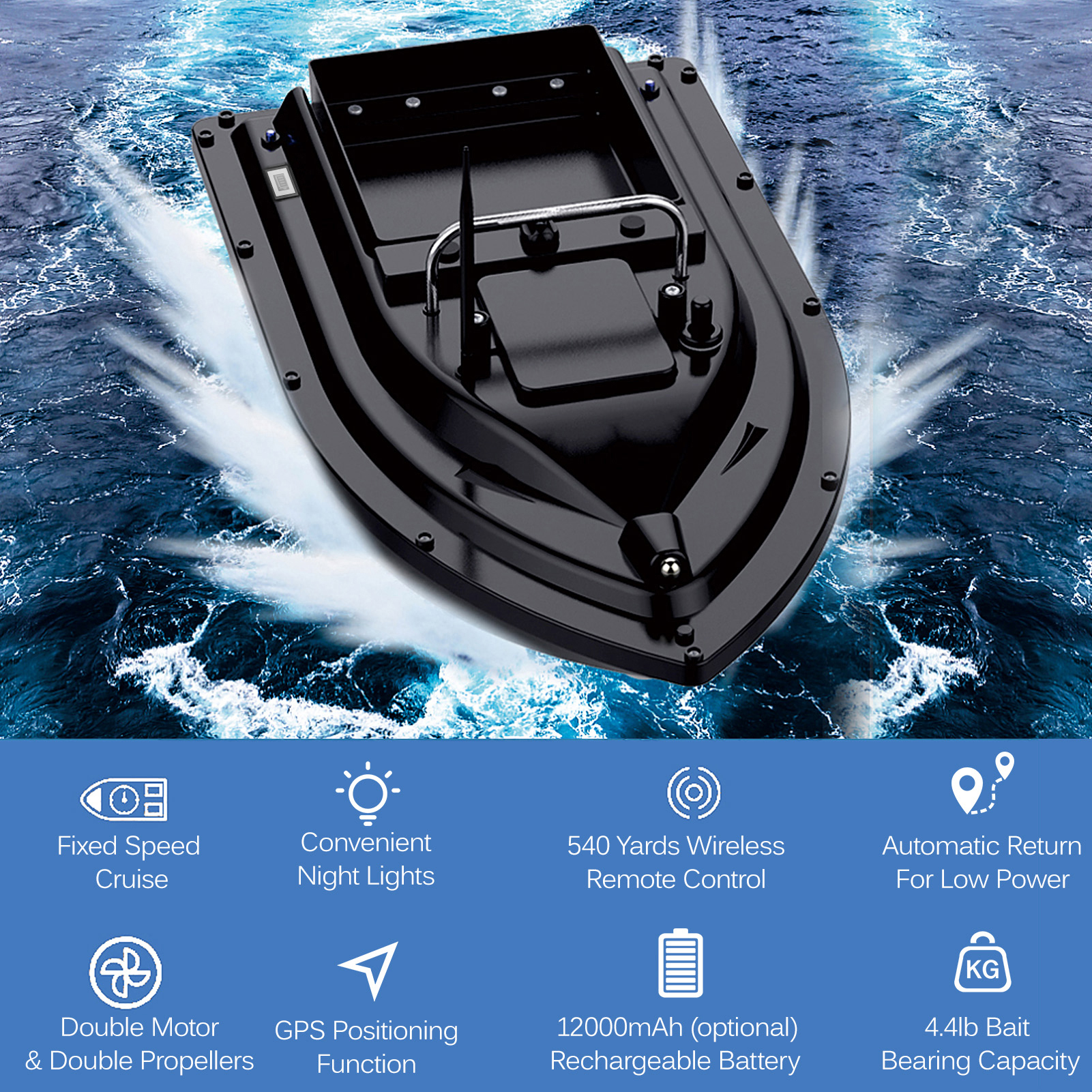 D16E GPS Fishing Bait Boat wit - Fishing Gps ulasan dan harga